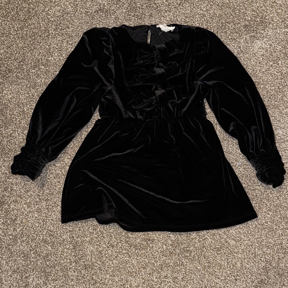 A Loves A Black Velvet Bow Kids Formal Dress Size 4